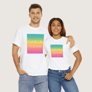 "Feels Like Summer" White Unisex T-Shirt 2