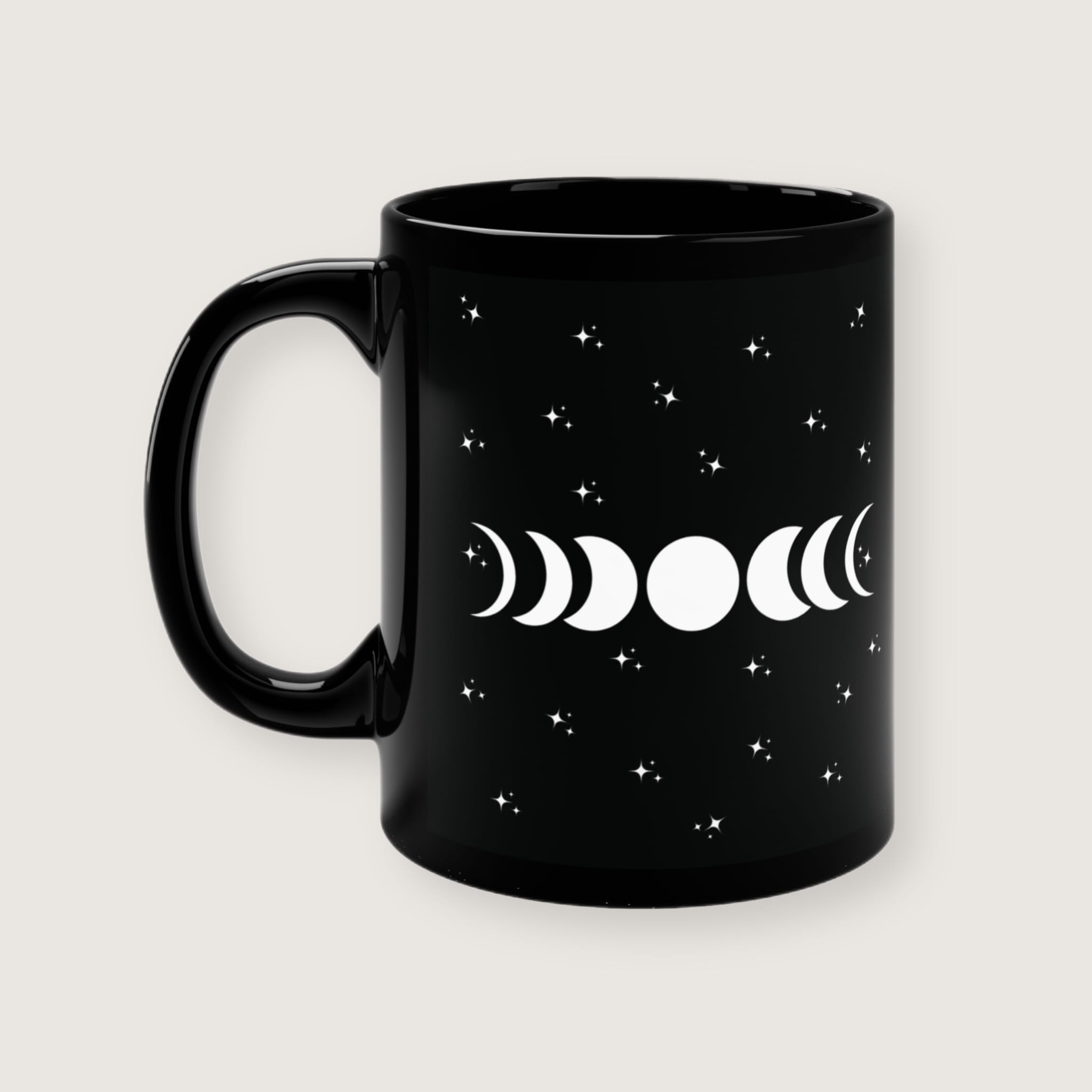 "Over The Moon" Black Mug - Image 4