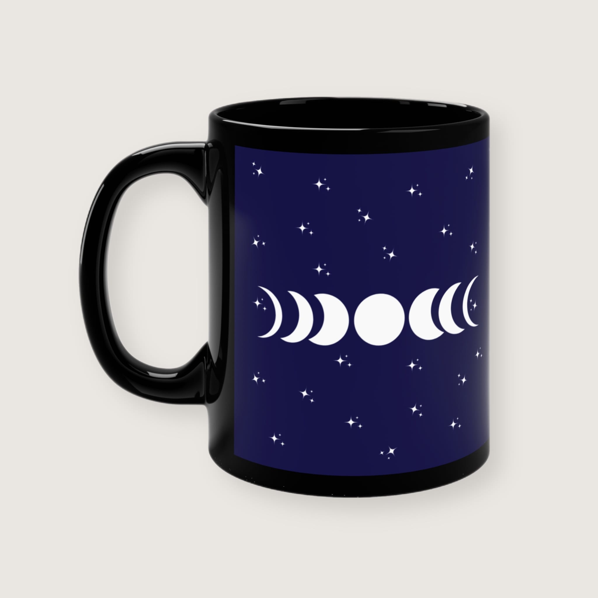 "Over The Moon" Black Mug