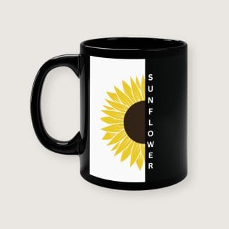 "Sunflower/Sunshine" Black Mug