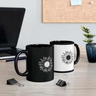 Flower Black Mug
