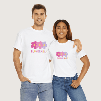 "Flower Child" White Unisex T-Shirt 2